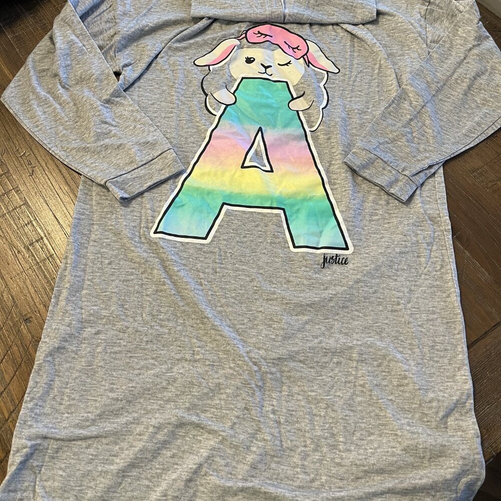 Justice Girls Hooded "A" Initial Nightgown